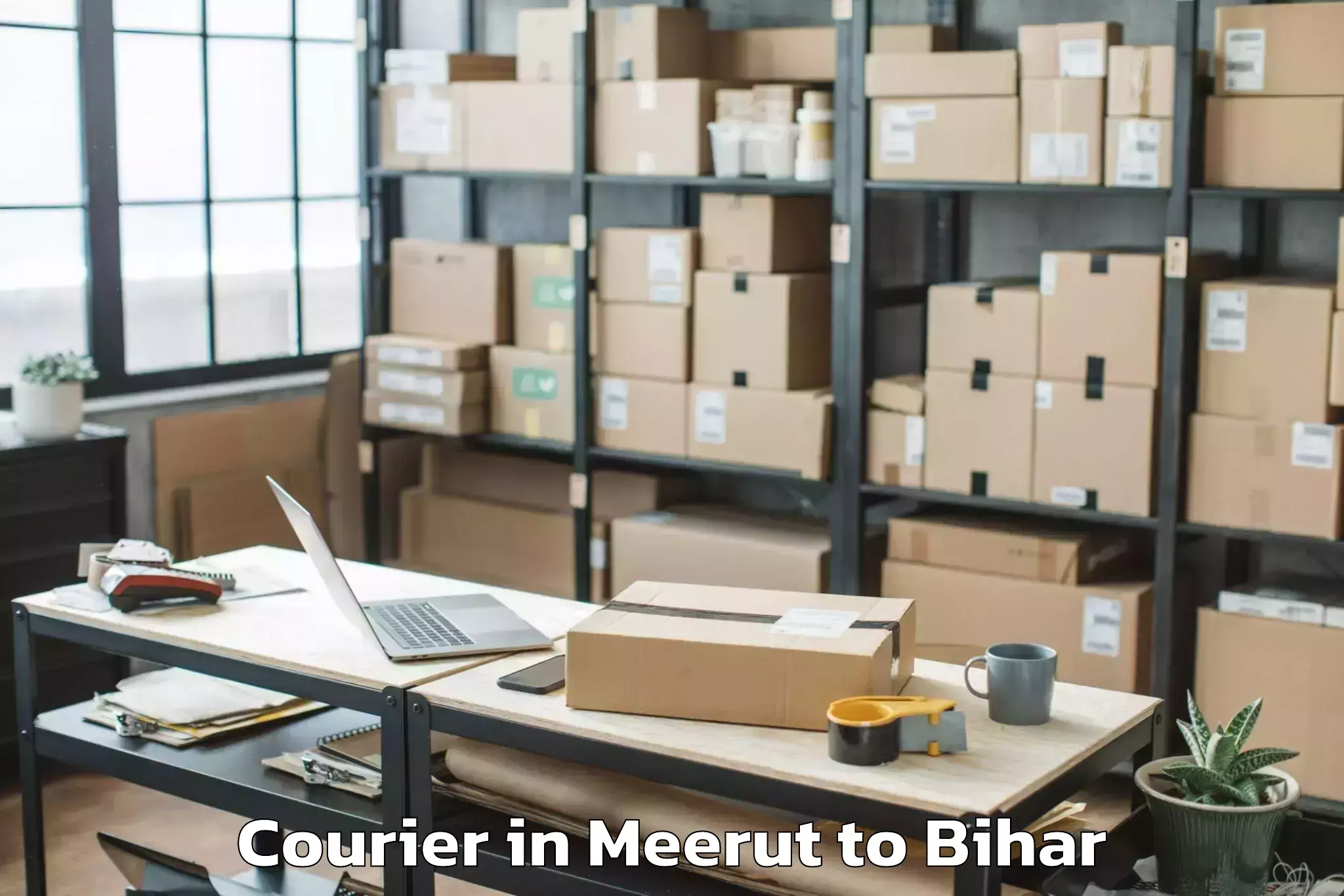 Book Meerut to Lauriya Nandangarh Courier Online